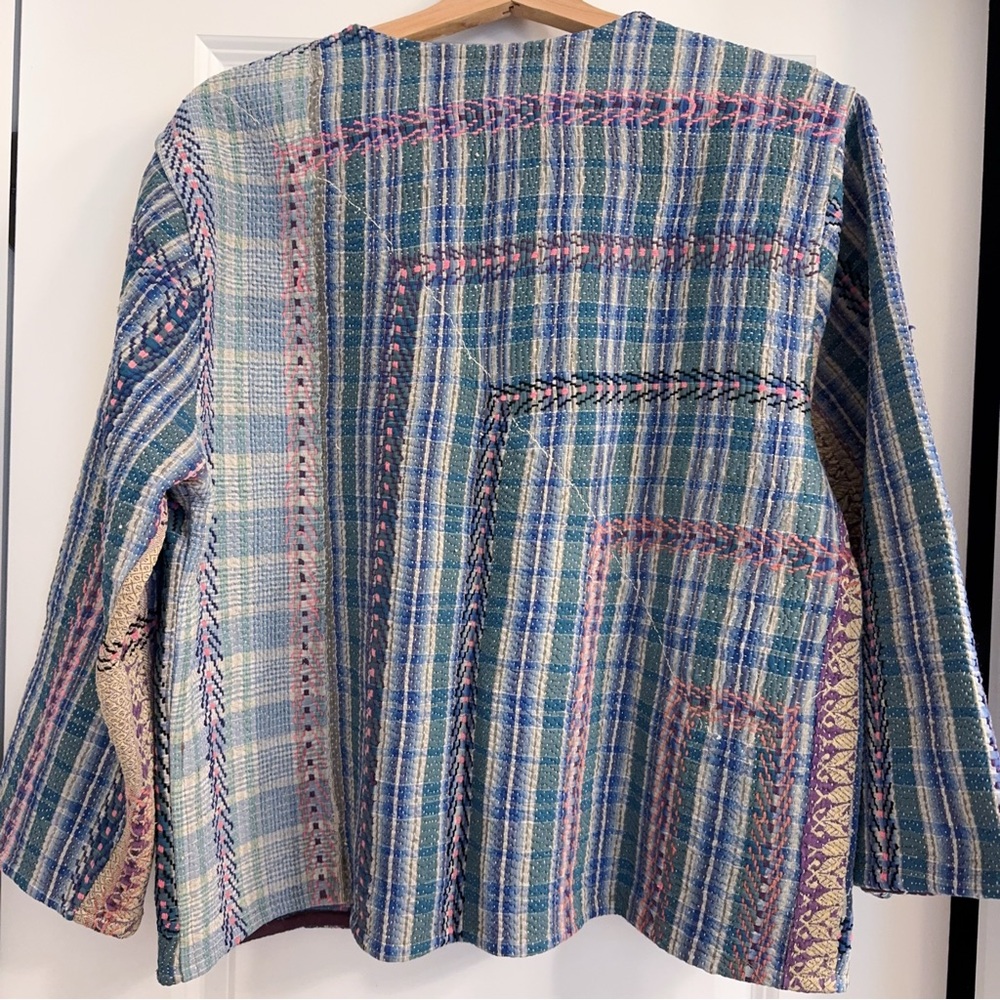 Reversible Indian Kantha Patchwork Jacket | Handm… - image 4
